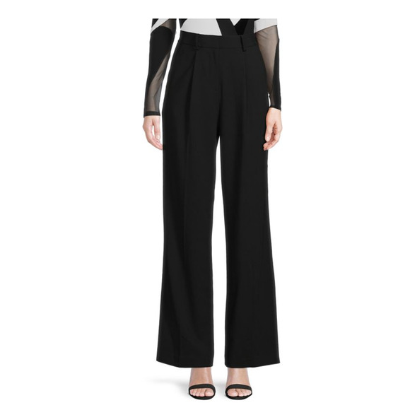 Calvin Klein Women High Waist Wide Leg Pants Black Size 6 - Picture 1 of 3